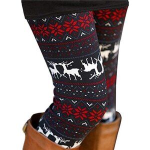 Women’s Ultra-Soft Brushed Christmas Leggings - Ankle Length Black Pants
